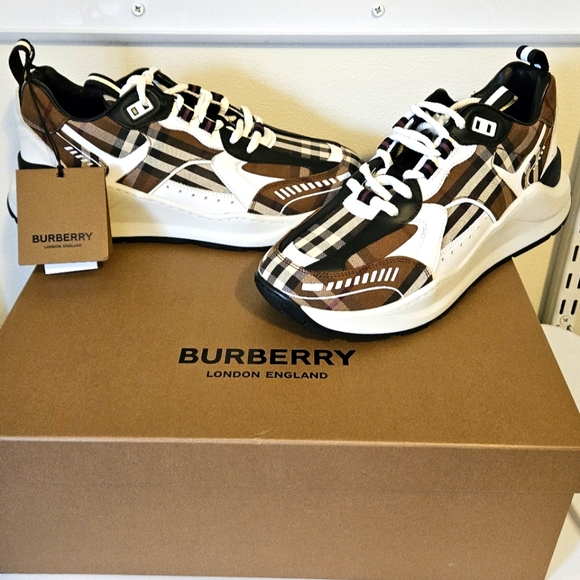 Burberry Mens Sean Vintage Check Canvas Fashion Sneakers Size 41/ 8 US - Picture 6 of 16